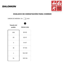 tallaje chalecos hidratación Salomon