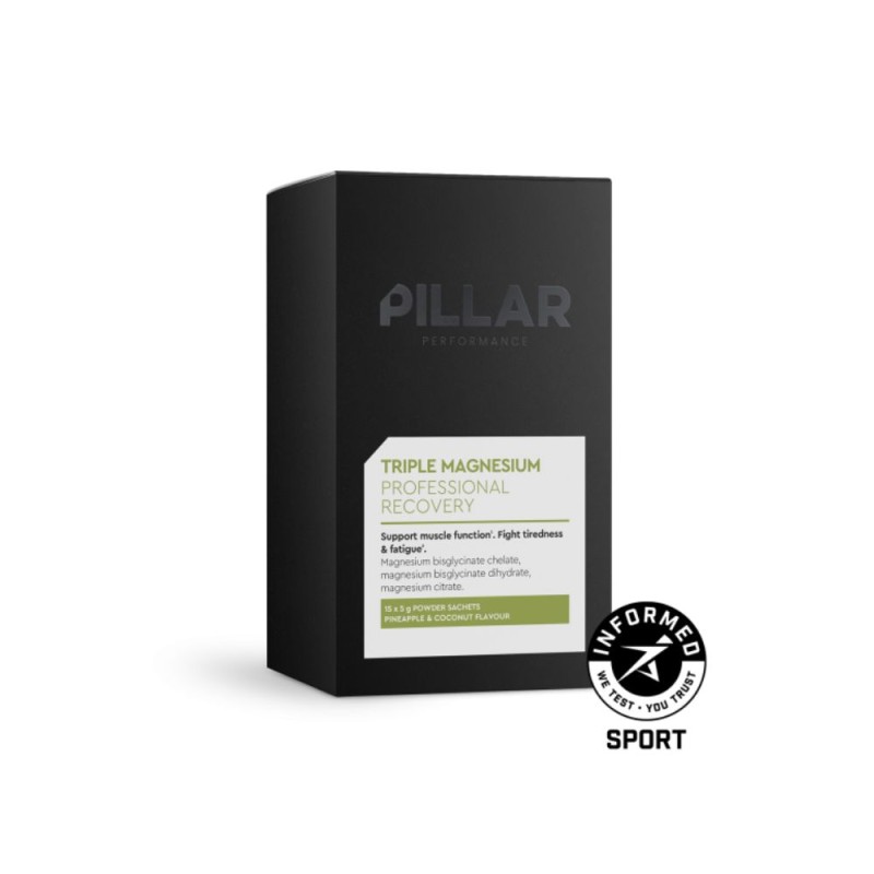 Pillar Performance Caja Triple Magnesium Professional Recovery 15 sobres Piña y Coco