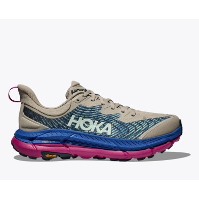 Zapatillas Hoka Mafate Speed 4 Hombre Farro/Ultramarine perfil logo