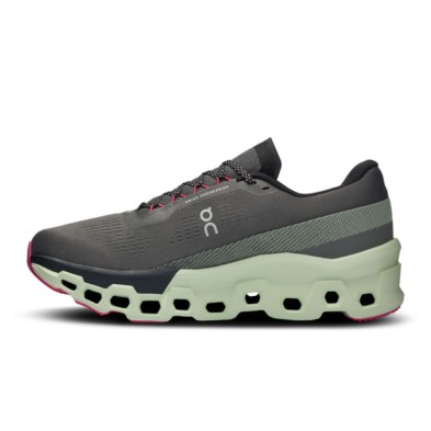 Zapatillas On Running Cloudmonster 2 hombre gris verde rosa perfil interior