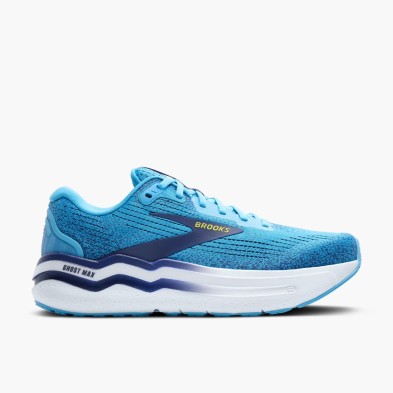 Zapatillas Brooks Ghost Max 2 hombre Bonnie Blue/Ribbon/Yellow perfil logo