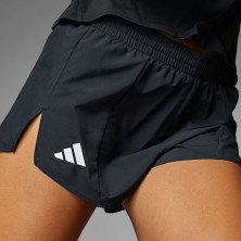 Short running Adidas Adizero Essentials mujer Black detalle logo