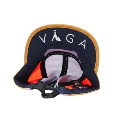 Gorra Running Väga Club Cap gris claro, naranja y azul marino en el interior