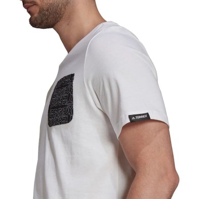 Camiseta manga corta Adidas Terrex Graphic Pocket Print Tee Hombre White logo