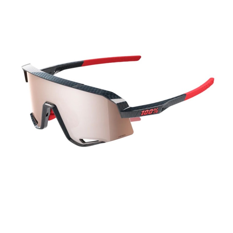 Gafas 100% Slendale Gloss Carbon Fiber/Hiper Crimson/Silver Mirror