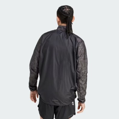 Chaqueta Cortavientos Adidas Terrex Trail Running negro gris espalda