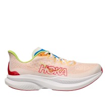 Zapatillas Hoka Mach 6 hombre White/Solar flare lateral logo marca