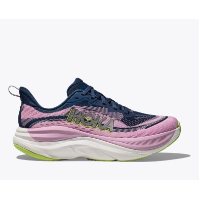 Zapatillas Hoka Skyflow mujer Midnight/Pink twilight perfil logo