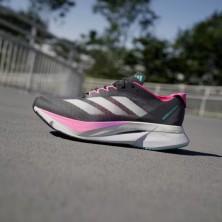 Zapatillas Adidas Adizero Boston 12 Mujer Grey Five/Crystal Jade/Lucid Pink perfil