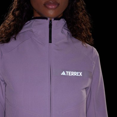 Chaqueta Adidas Terrex Multi Softshel mujer Preloved Fig detalles reflectantes