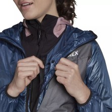 Chaqueta cortavientos Adidas Terrex Techrock 3en1 impermeable mujer Azul chaleco extreíble con botones a presión