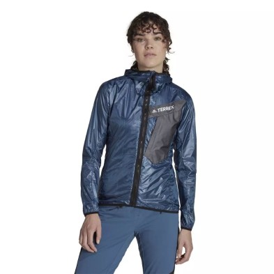 Chaqueta cortavientos Adidas Terrex Techrock 3 en 1 impermeable mujer Azul