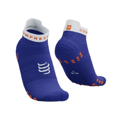 Calcetines Compressport Pro Racing V4.0 Run Low azul blanco