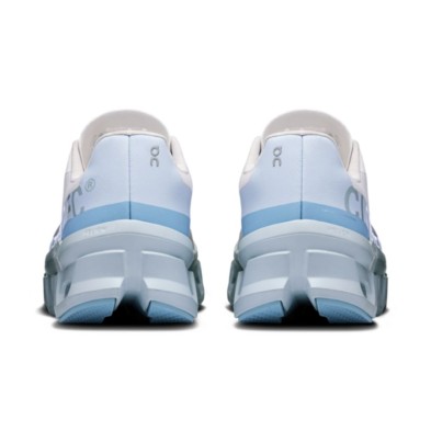 Zapatillas On Running Cloudmonster Mujer blanco azul gris talones