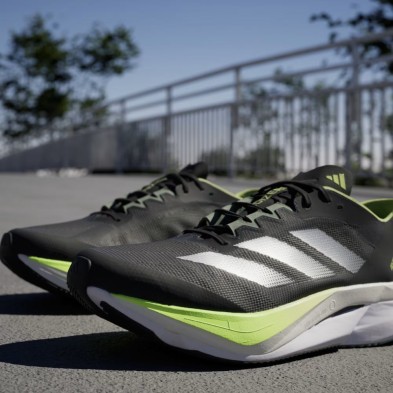 Zapatillas Adidas Adizero Boston 12 Hombre Aurora Ink/Silver Metallic/Pulse Lime detallel punta