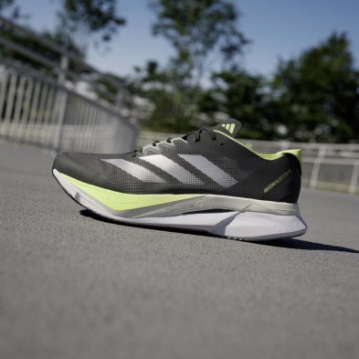 Zapatillas Adidas Adizero Boston 12 Hombre Aurora Ink/Silver Metallic/Pulse Lime perfil