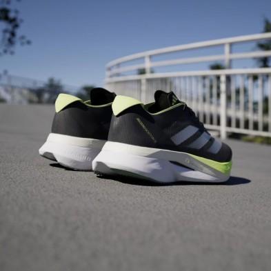 Zapatillas Adidas Adizero Boston 12 Hombre Aurora Ink/Silver Metallic/Pulse Lime talones