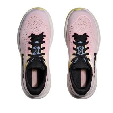 Zapatillas Hoka Rincon 4 Mujer Carnation / Starlight glow par clavel y cordones negros