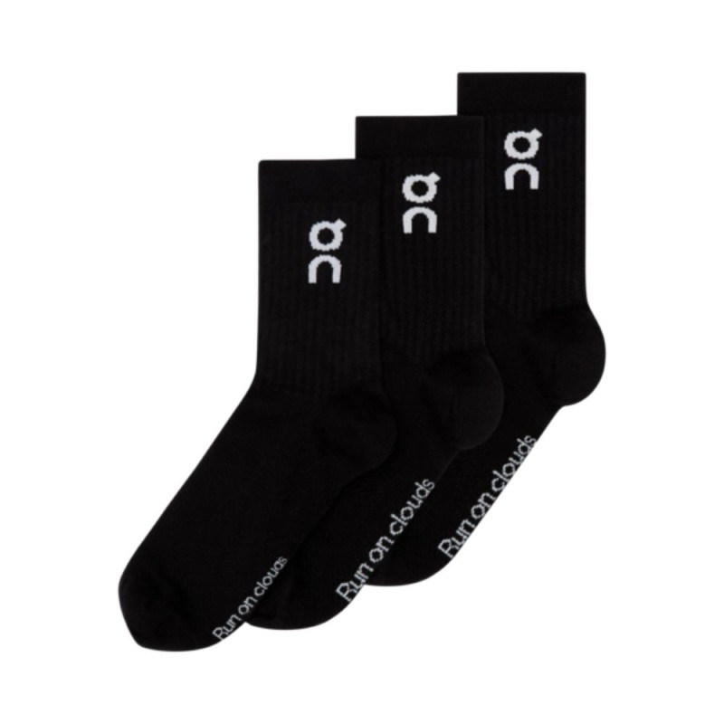 Calcetines On Running Logo Sock High Pack de 3 Black
