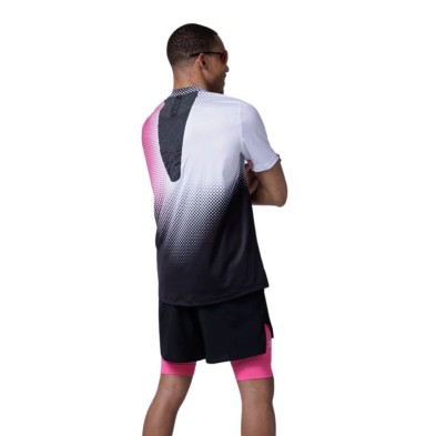 Camiseta M/corta X-Bionic Corefusion Run Shirt puntos negro blanco fucsia camiseta ultraligera