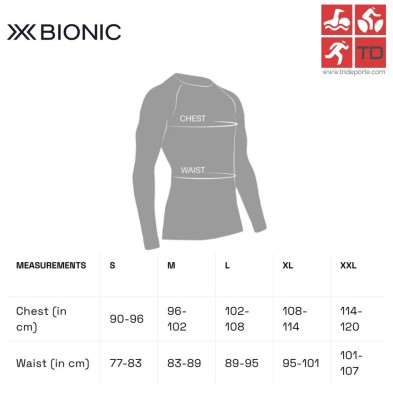 x-bionic tallaje camisetas hombre