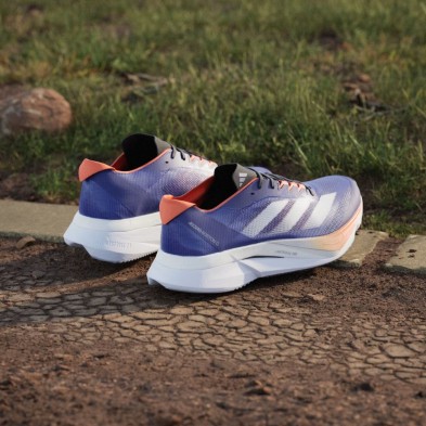 Zapatillas Adidas Adizero Boston 12 Hombre azul eléctrico naranja blanco zapatillas asfalto