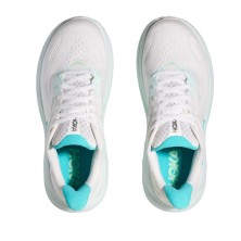 Zapatillas Hoka Clifton 10 mujer White/ Cielo Blue par nuevo ajuste doble cierre con cordones