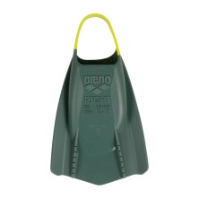 Aletas natación Arena Powerfin Pro II verde amarillo suela
