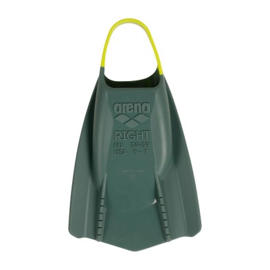 Aletas natación Arena Powerfin Pro II verde amarillo suela