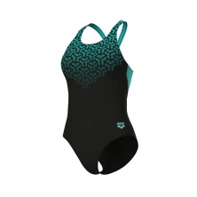 Bañador de natación Arena Kikko V Swimsuit Back Graphic logo turquesa