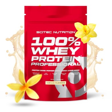 Scitec Nutrition 100% Whey Protein Professional 500gr Vanila con proteinas de suero lácteo instantáneo