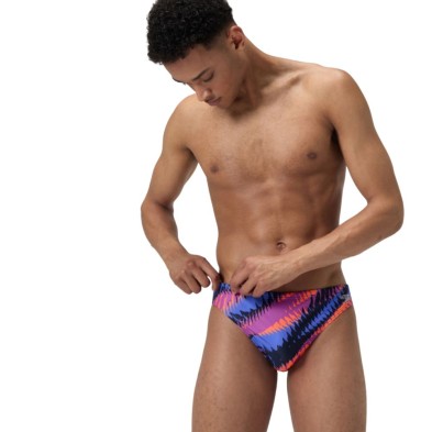 Bañador slip Speedo Allower Digital Brief 5cm hombre azul rosa naranja