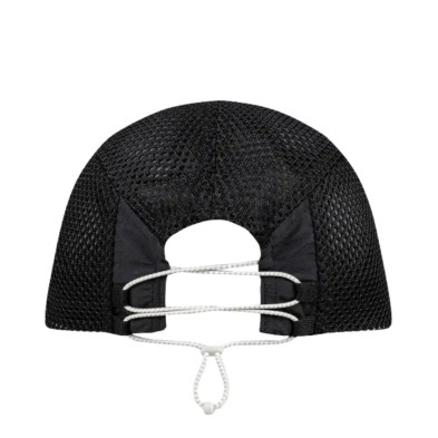 Gorra buff 5 Panel Air Cap Saret negro detalle ajuste trasero
