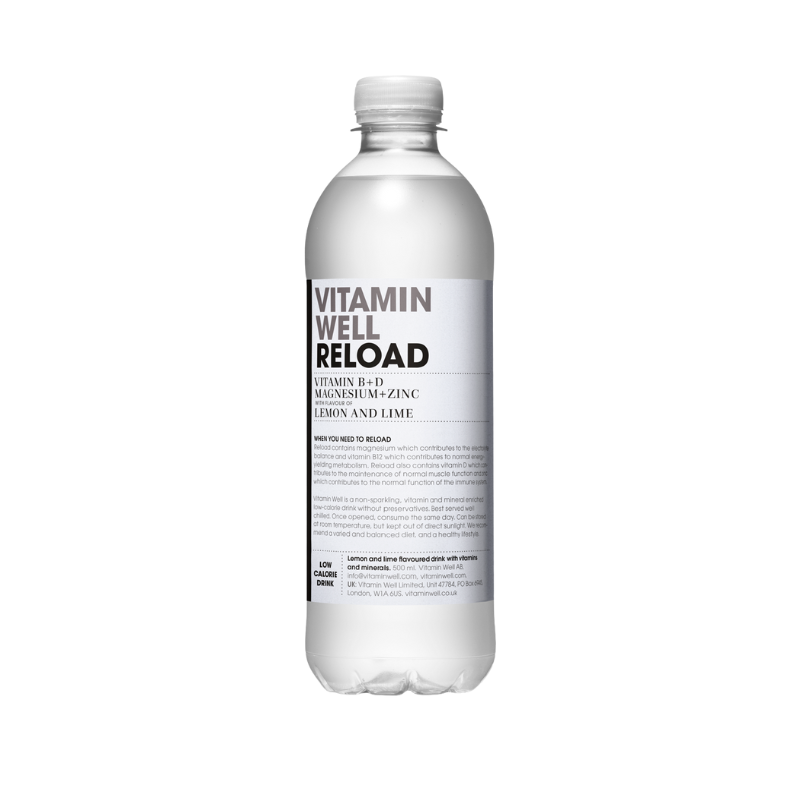Bebida Vitaminada Vitamin Well Reload 0,5l Vitamina B, D, magnesio y zinc lima limón