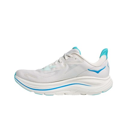 Zapatillas Hoka Clifton 10 hombre White / Skyward blue ajuste mejorado
