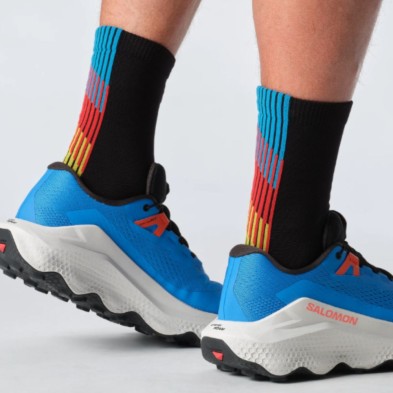 Zapatillas Salomon Ultra Glide 3 hombre French Blue/ Lunar Rock/ Cherry Tomato con calcetines pulse race flag