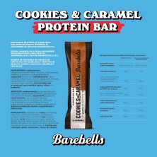 Barrita Proteina barebells Original Bar Cookies & Caramel tabla nutricional