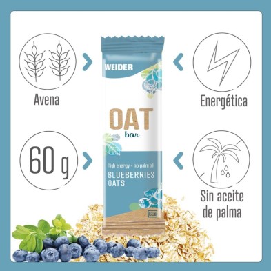 Barrita de avena Weider Oat Bar 60g arándanos