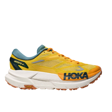Zapatillas Hoka Mafate X Hombre Zest / Mountain Fog perfil logo negro