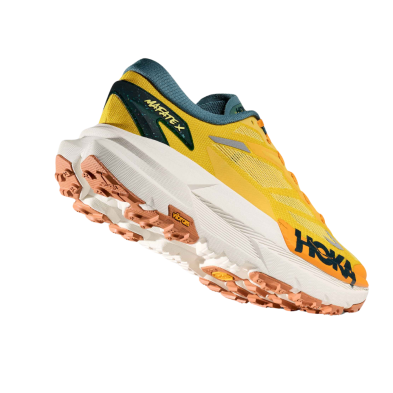 Zapatillas Hoka Mafate X Hombre amarilla naranja placa fibra de carbono