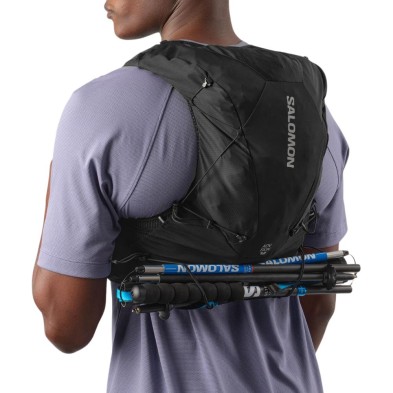 Chaleco Salomon Adv Skin 12 +2 Soft Flask negro porta bastones