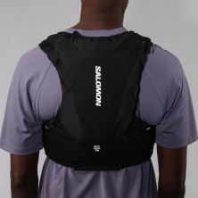 Chaleco Salomon Adv Skin 12 +2 Soft Flask Black fluorescente