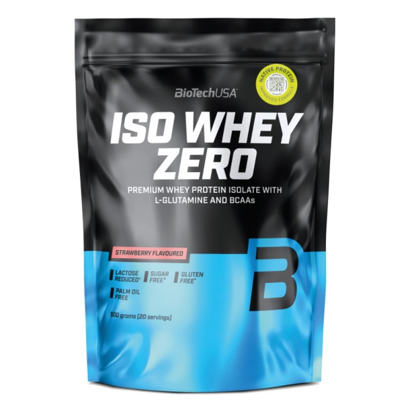 Iso Whey Zero Biotech Lactose Reduced proteína en polvo 500gr Fresa