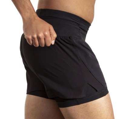 Short Brooks High Point 5" 2 en 1 2.0 hombre Black tejido resistente