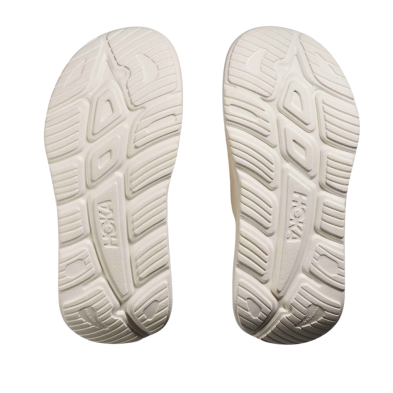 Sandalias Hoka Ora Athletic Slide blanca naranja par