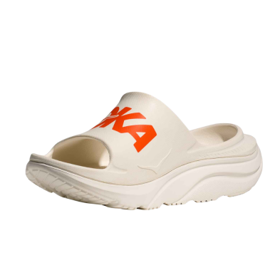 Sandalias Hoka Ora Athletic Slide blanca naranja