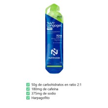 Gel energético Nutrinovex Longogel 360 PRO 75g cafeína Limón Menta