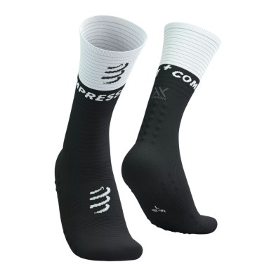 Calcetines compresión Compressport Mid Compression V2.0 negro / blanco