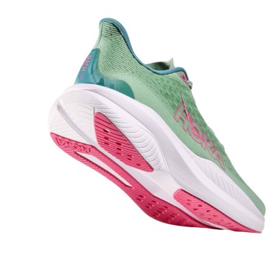 Zapatillas Hoka Mach 6 mujer verde turquesa rosa