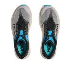 Zapatillas Hoka U Rocket X 3 blanco negro azul empeine de malla técnica
